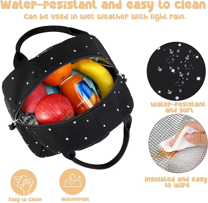 Bluboon Lunch Bag for Women Men Cute Lunch Tote Bags Reusable Insulated Lunch Box Large Capacity Reusable Insulated Cooler for Work Picnic or Travel