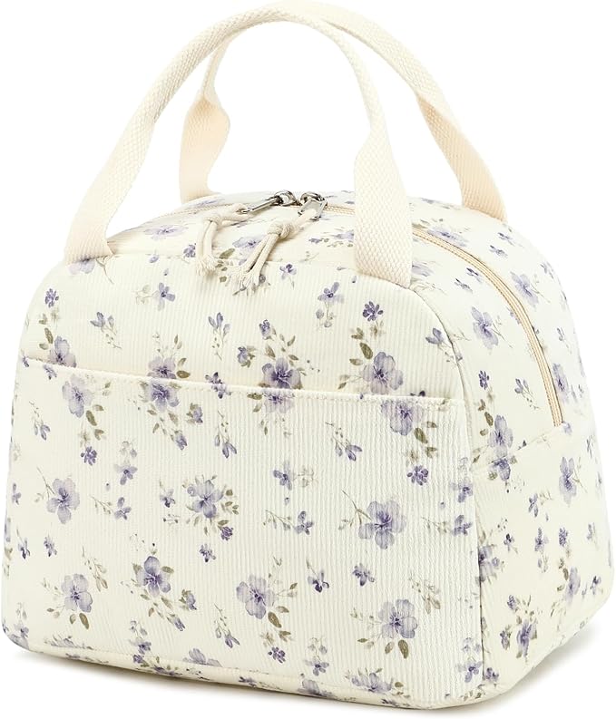 Bluboon Lunch Bag for Women Men Cute Corduroy Lunch Tote Bags Reusable Insulated Lunch Box Large Capacity Reusable Insulated Cooler for Work Picnic or Travel