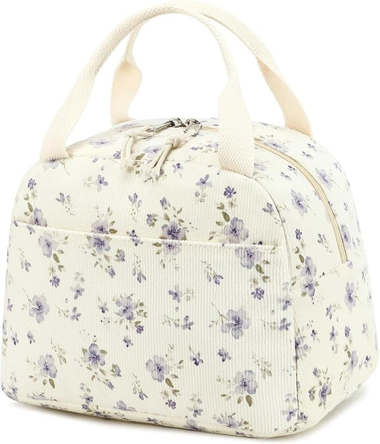 Bluboon Lunch Bag for Women Men Cute Corduroy Lunch Tote Bags Reusable Insulated Lunch Box Large Capacity Reusable Insulated Cooler for Work Picnic or Travel