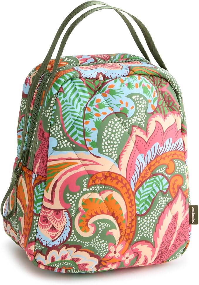 Vera Bradley Women's Featherweight Lunch Bag, Leaf Me Not Paisley, One Size