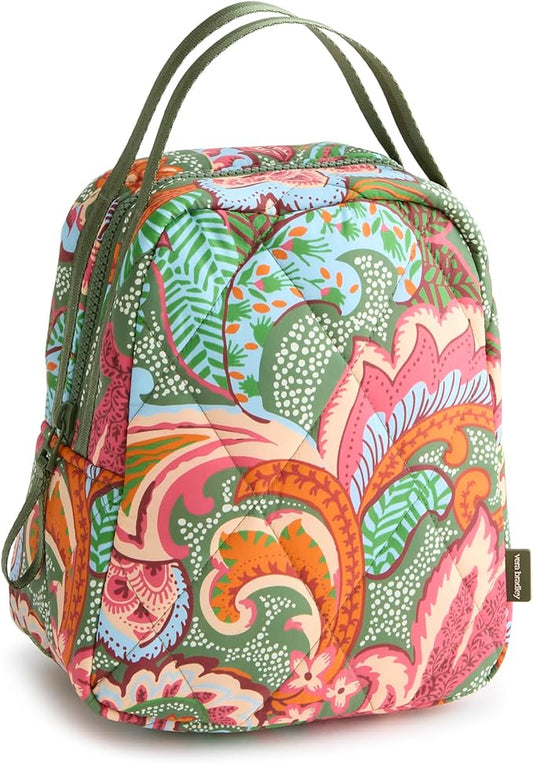 Vera Bradley Women's Featherweight Lunch Bag, Leaf Me Not Paisley, One Size