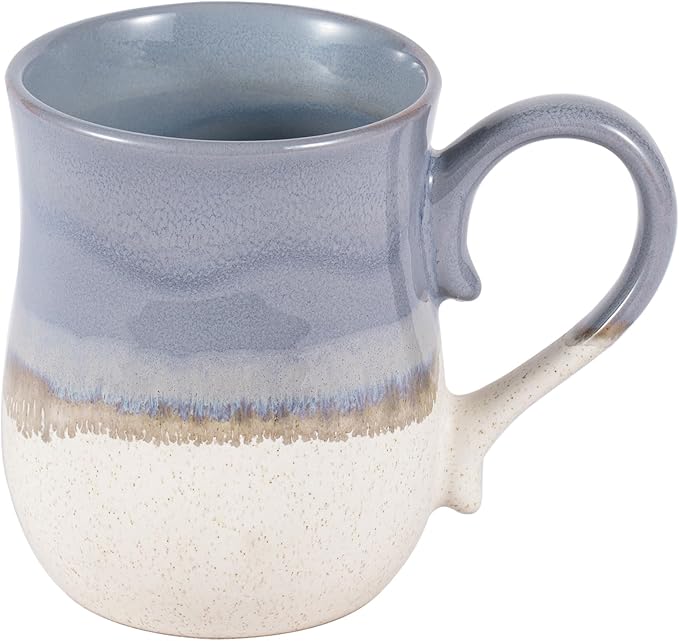 20 OZ Large Coffee Mugs, Ceramic Coffee Mug Big Tea Cups with a Large Handle for Office and Home, Microwave and Dishwasher Safe (20 OZ Grey Blue)