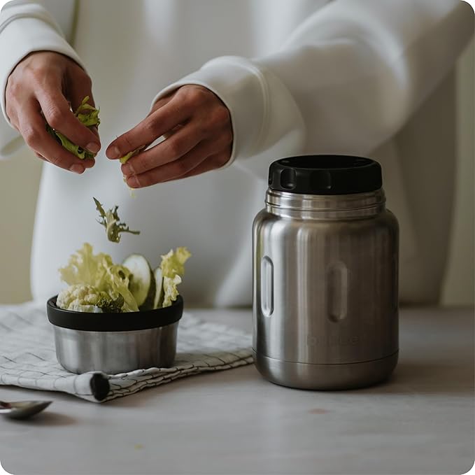 BOBBER 24 oz Insulated Stainless Steel Thermos for Hot Food with Extra-Wide Mouth, Built-in Spoon and Bowl – Keeps Food Hot for 14 Hours and Cold for 20 Hours (Matte)