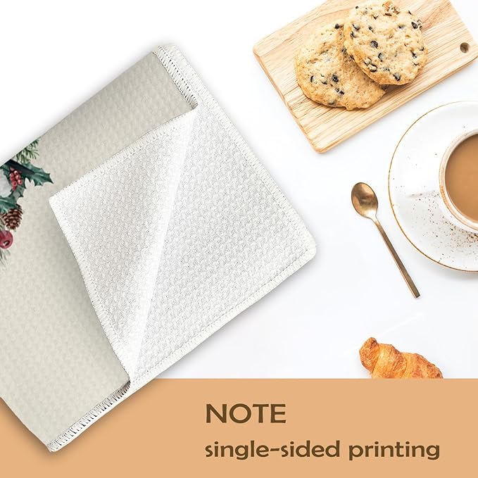 Christmas Kitchen Towels, Christmas Dish Towels Set of 2,Red Bird Christmas Tree Tea Towels for Kitchen,Christmas Hand Towels for Bathroom,Gifts for Women,Housewarming Gifts 16×24 Inches