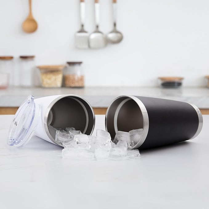 HASLE OUTFITTERS 20oz Stainless Steel Tumblers Bulk, Insulated Travel Cup with Lid, Double Wall Vacuum Coffee Mug for Cold & Hot Drinks 1 Pack, Light Purple