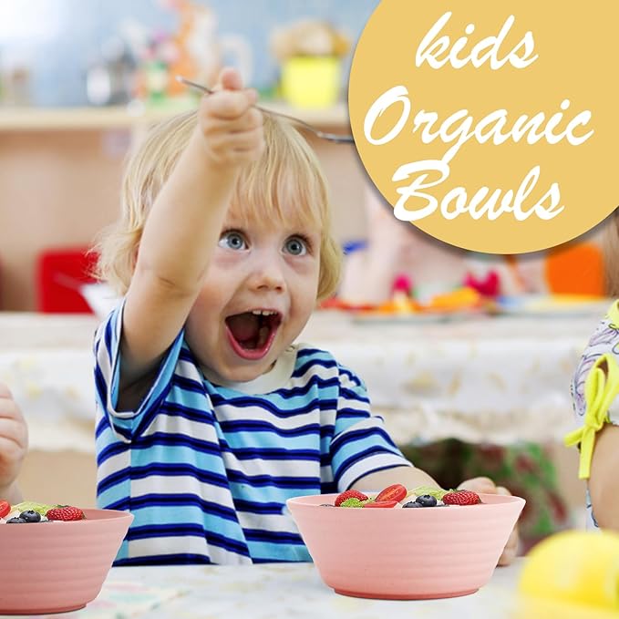 Wrova Wheat Straw Bowl Sets,6 PCS Unbreakable Cereal Bowl 36 OZ,Microwave and Dishwasher Safe Bowls,Kitchen Bowls BPA Free for Serving Soup,Oatmeal and Salad （Sakura）