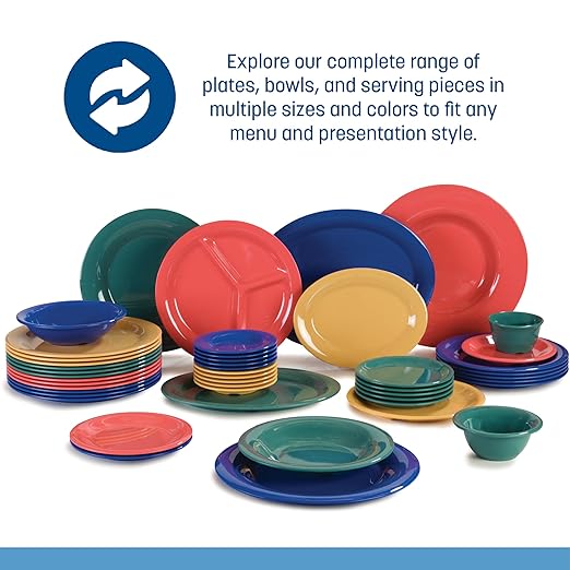 Carlisle FoodService Products Kingline Reusable Plastic Bowl Soup Cup for Home and Restaurant, Melamine, 8 Ounces, White, (Pack of 48)