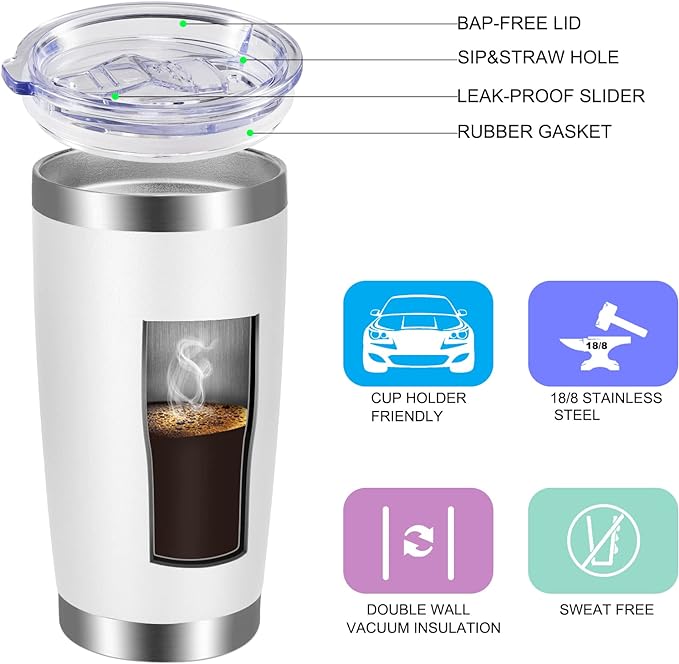 VEGOND 20oz Tumbler with Lid and Straw Stainless Steel Tumbler Cup Bulk Vacuum Insulated Double Wall Travel Coffee Mug Powder Coated Coffee Cup(Mix 12 Pack)