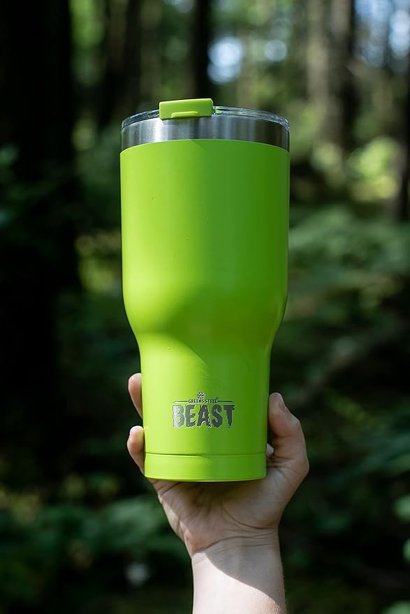 Beast 20 oz Tumbler Stainless Steel Vacuum Insulated Coffee Ice Cup Double Wall Travel Flask (Lemongrass Green)
