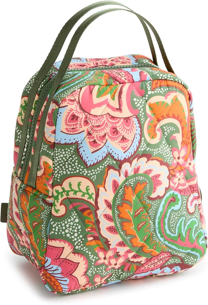 Vera Bradley Women's Featherweight Lunch Bag, Leaf Me Not Paisley, One Size