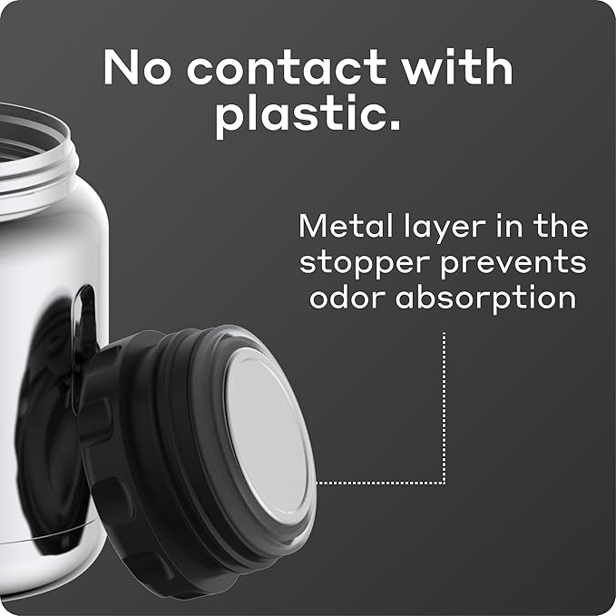 BOBBER 16 oz Insulated Stainless Steel Food Jar with Extra-Wide Mouth, Built-in Folding Spoon – Leak-Proof Thermos for Hot Food – Keeps Lunch Hot for 10 Hours, Cold for 15 Hours (Glossy)