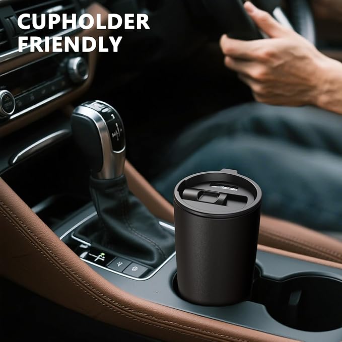 TILUCK 20 oz Tumbler with Leak-Proof Lid, Vacuum Insulated Stainless Steel Coffee Mug, Double-Walled Travel Tumbler for Hot and Cold Drinks(MidnightBlack, 20oz)