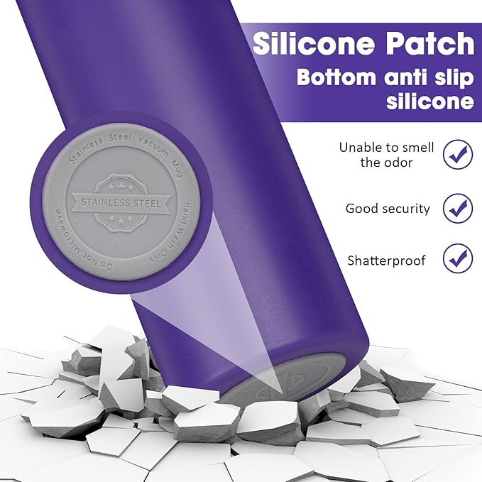 24 oz Insulated Water Bottle with Straw, Stainless Steel Double Wall Vacuum Thermos with Straw Lid Leak Proof, Wide Mouth Lid, Keep Cold and Hot