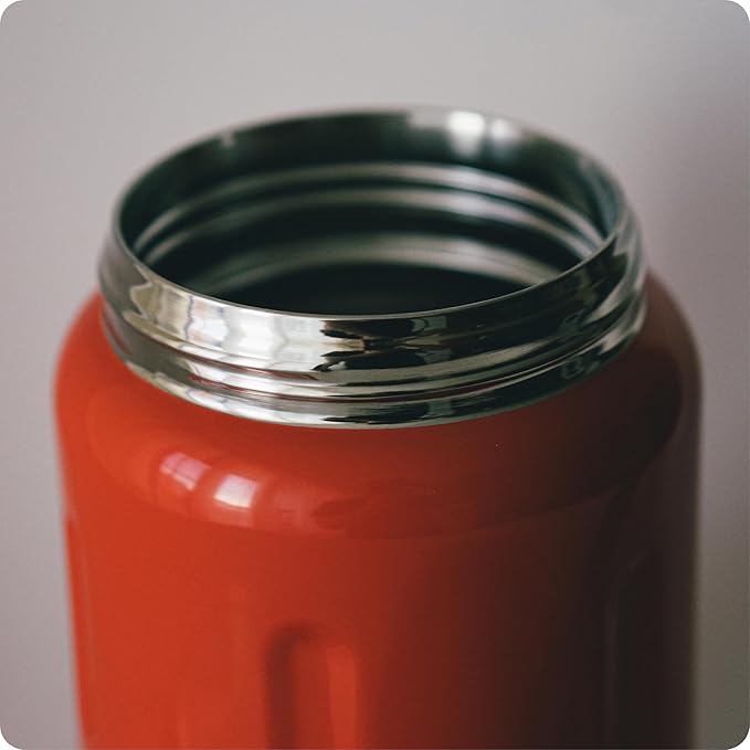 BOBBER 24 oz Insulated Stainless Steel Food Thermos for Hot Food, Extra-Wide Mouth Lunch Container for Adults with Spoon and Bowl, Dishwasher Safe - Keeps Meals Hot for 14 Hours (Red)