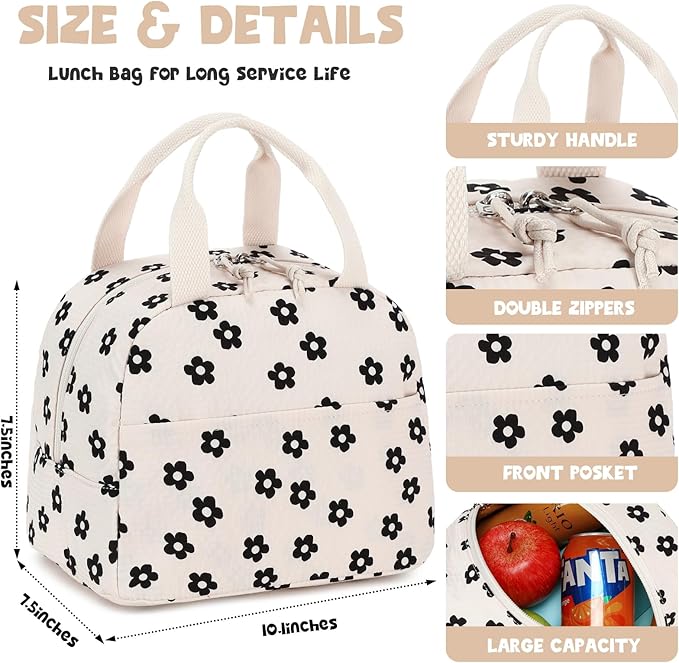 Bluboon Lunch Box for Women Cute Lunch Bag Reusable Insulated Lunch Bags Large Capacity Lunchbox Cooler for Work Picnic or Travel