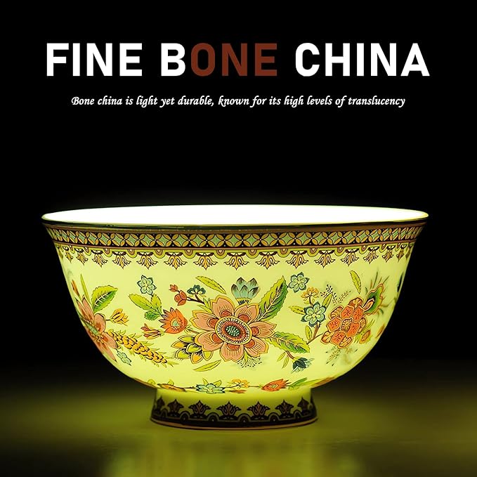 ACMLIFE Bone China Dinnerware Set for 4, 12-Piece Vintage Floral Dinnerware Set, Kitchen Plates and Bowls Set, Christmas Gifts for Women (Pink)