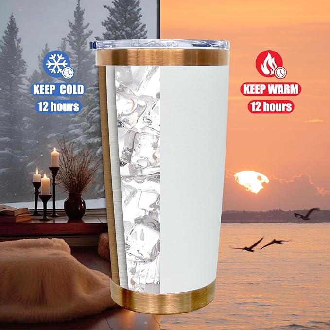20 oz Tumbler Bulk 12 Pack Stainless Steel Tumbler with Lid and Straw, Double Wall Vacuum Insulated Travel Coffee Mug for Laser Engrave, Powder Coated Cup for Hot and Cold Drinks (White,12 pack)