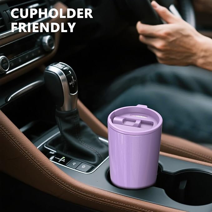 TILUCK 20 oz Tumbler with Leak-Proof Lid, Vacuum Insulated Stainless Steel Coffee Mug, Double-Walled Travel Tumbler for Hot and Cold Drinks(Lavender, 20oz)