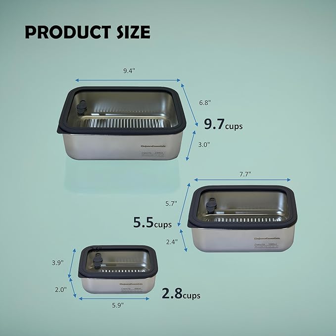 Stainless steel food storage containers leak proof & airtight lids for Kitchen,stainless steel bowl,meal prep lunch box,freezer and microwave safe (Blue)