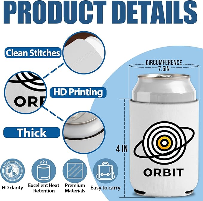 500 Pack Custom Can Coolers - Bulk Personalized Neoprene Beer Sleeves with Logo Text Photo Insulated Drink Holders for Weddings Parties Events