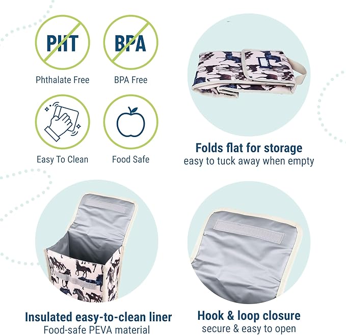 Wildkin Kids Insulated Lunch Bag – Reusable, Ideal for Hot/Cold Snacks, School & Travel - Horse Dreams