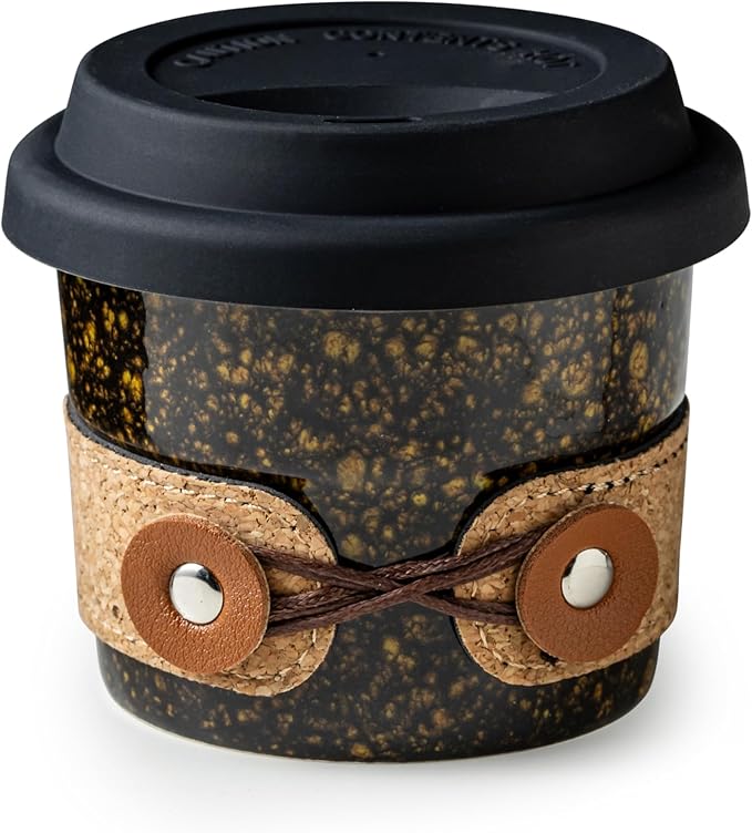 Travel Coffee Mug, No Spill Coffee Cups with Lids, Reusable Camping Mugs, To Go Coffee Mug, Ceramic Tumbler for Men & Women, Microwave & Dishwasher Safe, 6.5oz