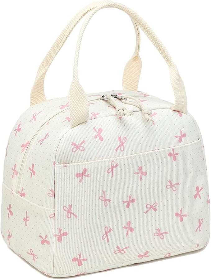 Bluboon Lunch Bag for Women Men Cute Corduroy Lunch Tote Bags Reusable Insulated Lunch Box Large Capacity Reusable Insulated Cooler for Work Picnic or Travel