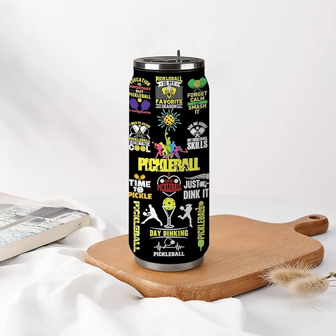 Pickleball Tumbler Cup Travel Mug With Lid,Pickleball Lover Birthday Gifts Stainless Steel Vacuum Coffee Mug Cup Pickleball Gifts For Women Men 17 Oz