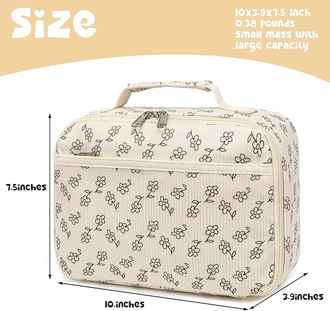 Bluboon Kids Girls Lunch Bag Insulated Lunch Box for school Corduroy Lunch Cooler Organizer School Kids Lunch Tote