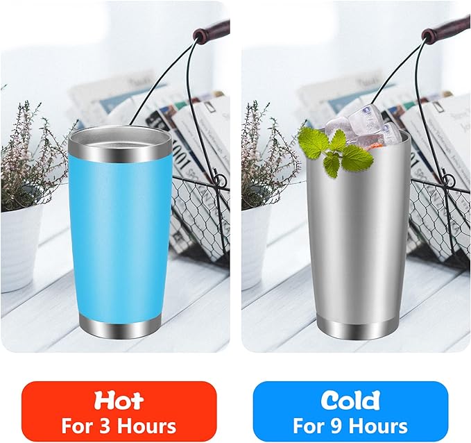 VEGOND 20oz Tumbler with Lid and Straw Stainless Steel Tumbler Cup Vacuum Insulated Double Wall Travel Coffee Mug Powder Coated Coffee Cup(Stainless 1 Pack)