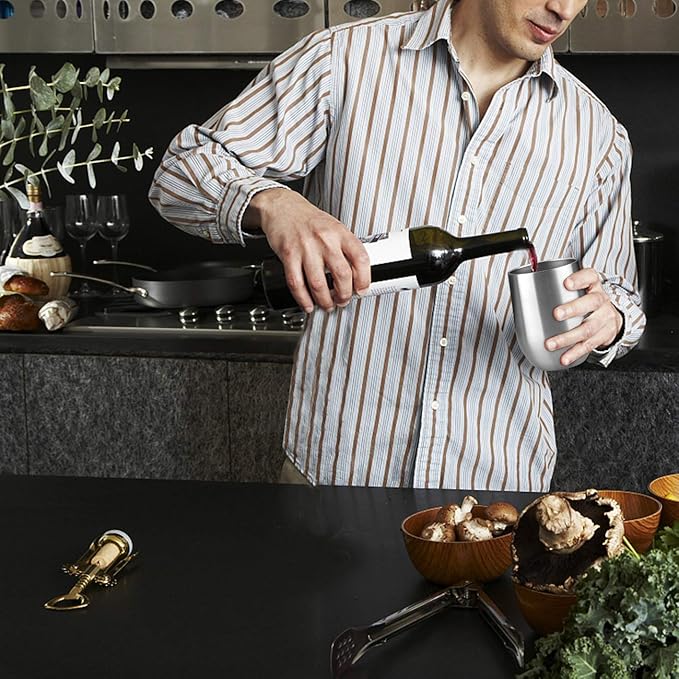 MEWAY Stemless 12oz Wine Tumbler Glasses with Lid -Insulated Double Wall Vacuum Stainless Steel Travel Tumbler with Straw,for Woman Under 10 dollars (Silver,1)