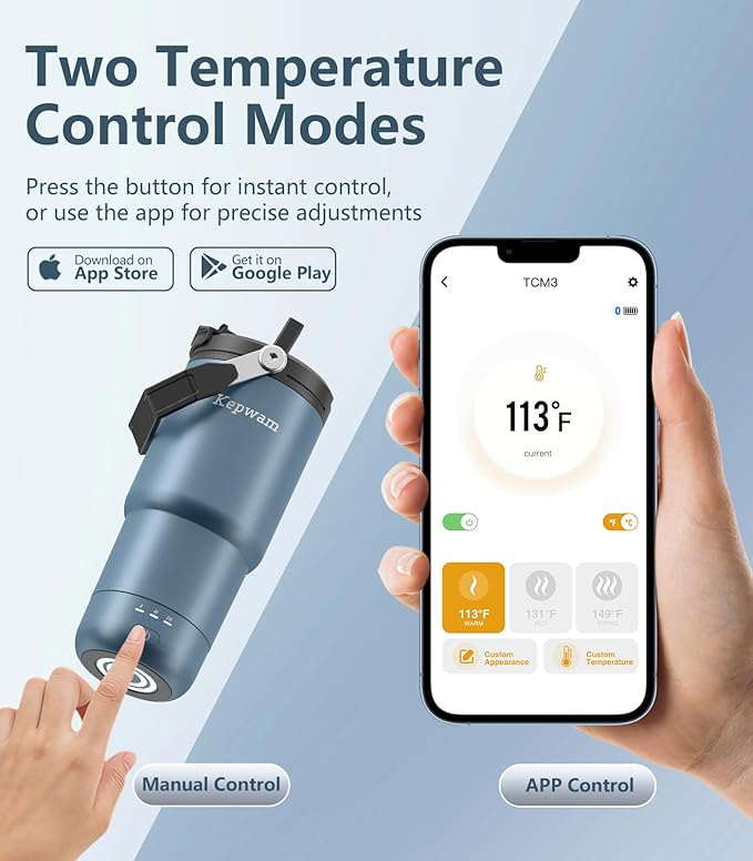 Self-Heating Travel Mug 20oz, Temperature-Controlled Coffee Warmer Mug, Smart Travel Coffee Mug Keep Coffee Drinks Hot, Heated Mug Great for Driver Outdoor Fits Car Cup Holders