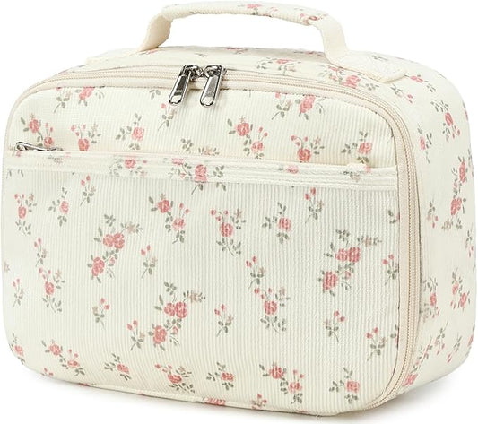 Bluboon Kids Girls Lunch Bag Insulated Lunch Box for school Corduroy Lunch Cooler Organizer School Kids Lunch Tote