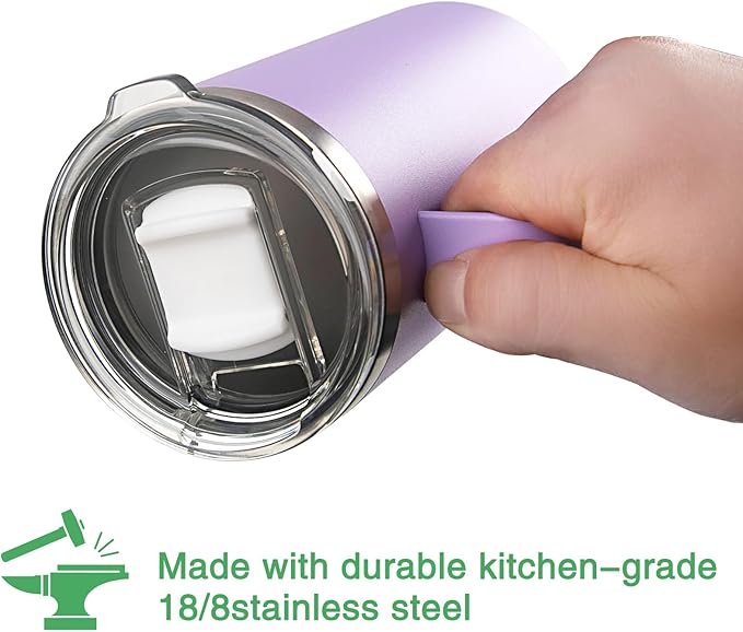 24 oz women's thermal coffee mug, double-wall insulation, easy to hold and clean, suitable for camping travel water cup (Purple 2.4, 24 Oz)