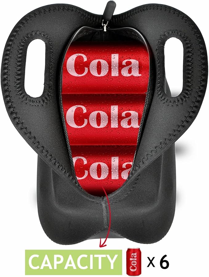 yookee home Black Lunch Bag, Insulated Lunch Box, Thick and Reusable Thermal Lunch Tote Bag, Small Neoprene Lunchbags with Zipper for Adults Kids Nurse Teacher School Work Outdoor Travel Picnic