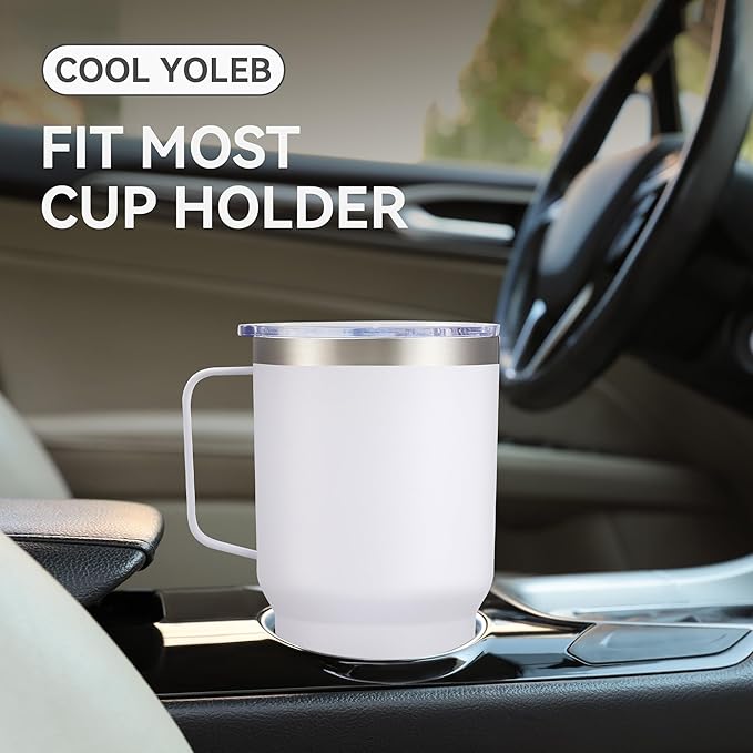 30 oz Tumbler with Handle and Lid, Stainless Steel Tumblers Bulk Double Wall Vacuum Insulated Travel Mug Leak Proof Cup Keep Drinks Cold and Hot White, 8 Pack