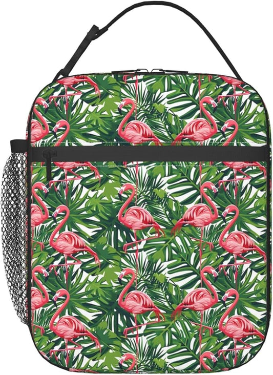 Tropical Flamingo Lunch Box for Women Men, Insulated Lunch Box, Reusable Lunch Bag for Office, Work, Picnic, Travel