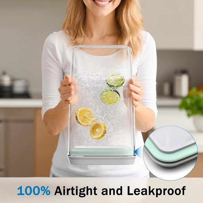 4 Pcs Pop Airtight Food Storage Container Set with Lids for Kitchen Pantry Organization Cereal Storage Container, Stackable, BPA Free