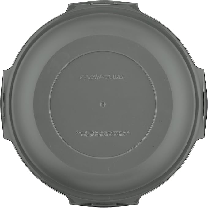 Rachael Ray Leak-Proof Nestable Container Food Storage Bin Set, 10-Piece, Clear with Gray Lids (Pack of 2)