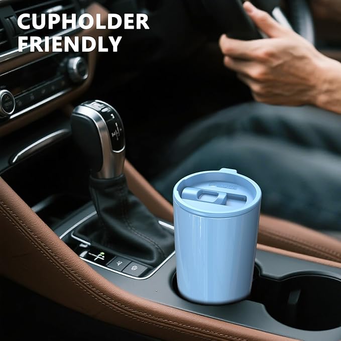 TILUCK 20 oz Tumbler with Leak-Proof Lid, Vacuum Insulated Stainless Steel Coffee Mug, Double-Walled Travel Tumbler for Hot and Cold Drinks(GlitterBlue, 20oz)