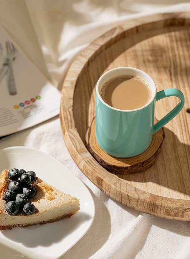 Sweese Coffee Mug, Porcelain 11 Oz Coffee Mugs Set of 6, Ceramic Coffee Cups with Handle for Coffee, Tea, Cocoa and Mulled Drinks - Multicolor, Cool Assorted Colors