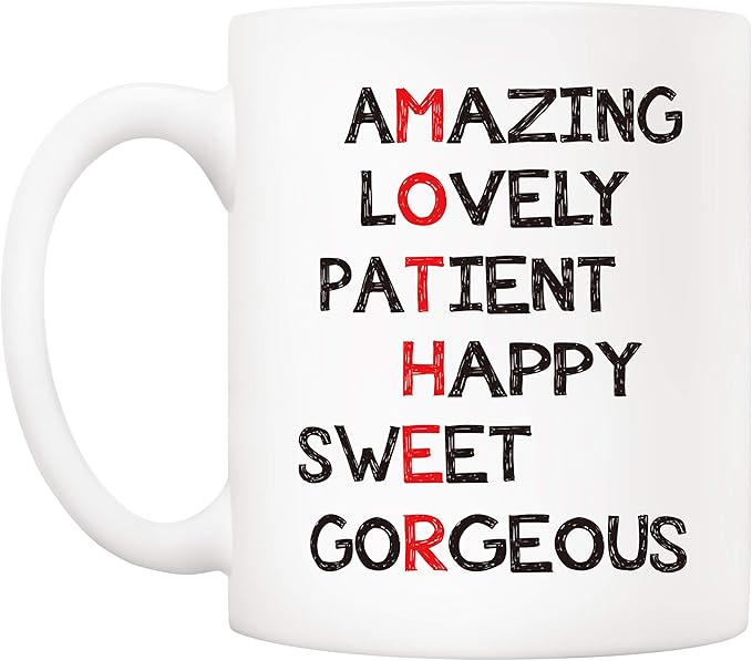 5Aup Christmas Gifts Definition Mother Funny Coffee Mug for Mom, Best Mothers Day Gifts from Child Daughter Son Kids, Unique Birthday Gift for Mother Women Her Novelty Ceramic Cups 11Oz
