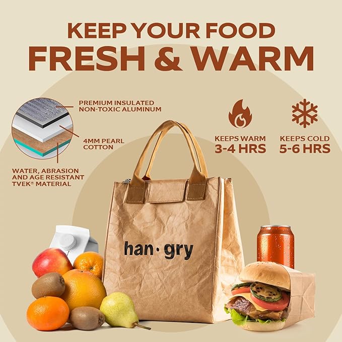 VonNova Women’s Insulated Lunch Bag with Premium 4mm Cooler Insulation, Cute Large 7L Lunch Tote for Office, Durable Small Lunch Box for Women, Stylish Lunchbox for Adults, Teens, Nurses, Teachers