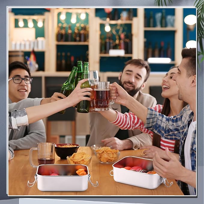 Umigy 4 Pcs Stainless Steel Food Containers 1000 ml Metal Bento Lunch Box Stainless Steel Food Storage Containers, Lockable Clips to Leak Proof, Reusable Dishwasher Snack Boxes for Work