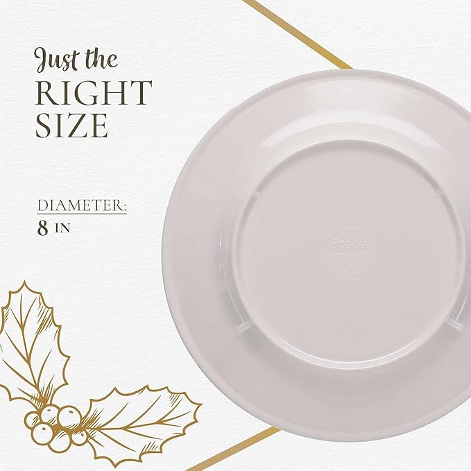 Spode Christmas Tree Melamine Salad Plate (Set of 4) - 8 Inch Shatterproof Serving Plate for Holiday Meals, Holiday Party - Festive Tableware for Indoor & Outdoor Use, Dishwasher Safe Dinnerware