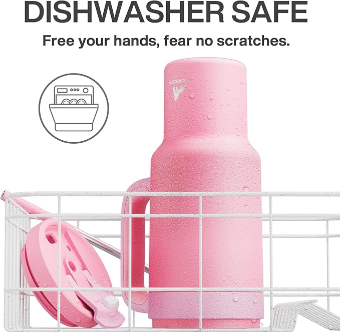 40 oz Tumbler with Handle, 2-in-1 Straw and Sip Lid, Leakproof, Dishwasher Safe, Insulated Stainless Steel Travel Coffee Mug, Keeps Cold for 34 Hours, Fits in Car Cup Holder (Coral)