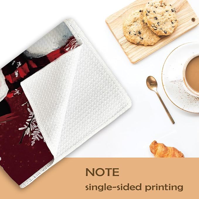 Christmas in July， Christmas Kitchen Towels, Christmas Dish Towels Set of 2,Let It Snow Tea Towels for Kitchen,Christmas Hand Towels for Bathroom,Gifts for Women,16×24