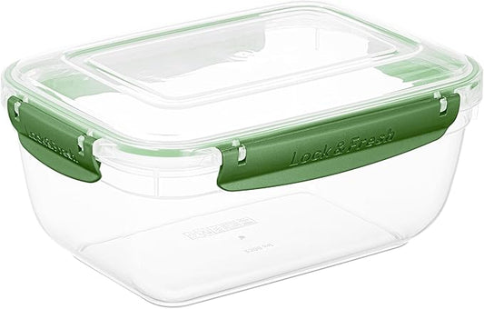 Superio Plastic Food Storage Container with Airtight Lid- 80 Oz, BPA Free, Leakproof, Stackable, Microwave, Dishwasher and Freezer Safe, Green