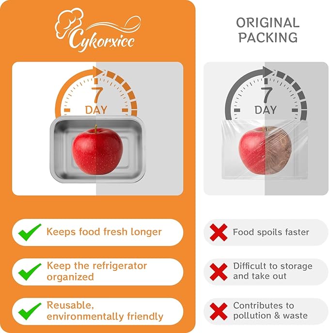 6-Piece 304 Stainless Steel Food Storage Containers with Lids, Leakproof & Airtight Bento Lunch Box, Oven/Freezer/Dishwasher Safe,Stackable Kitchen Storage Set