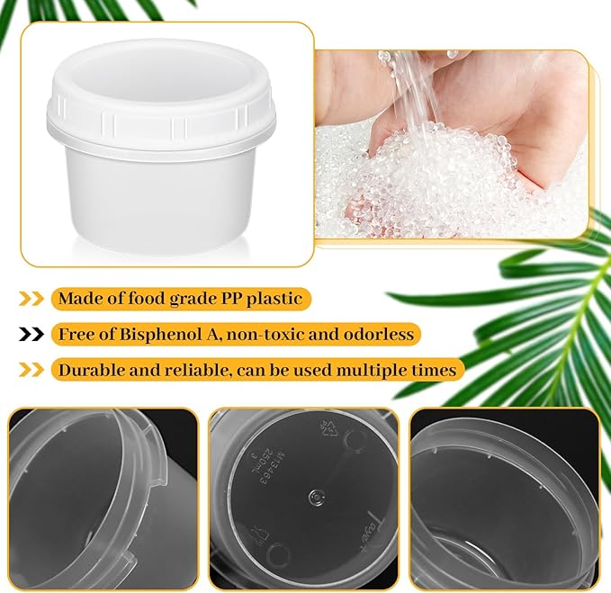 10 Pack 8oz Reusable Small Plastic Containers with Screw Lids, Small Food Storage Freezer Containers, Deli Containers Stackable Food Storage Jars, Sauce Condiment Jars Lunch Box Accessories